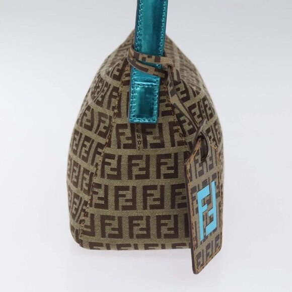 FENDI Zucchino Canvas Hand Bag Black Brown 8BR573 Auth mr1354 - Picture 7 of 14